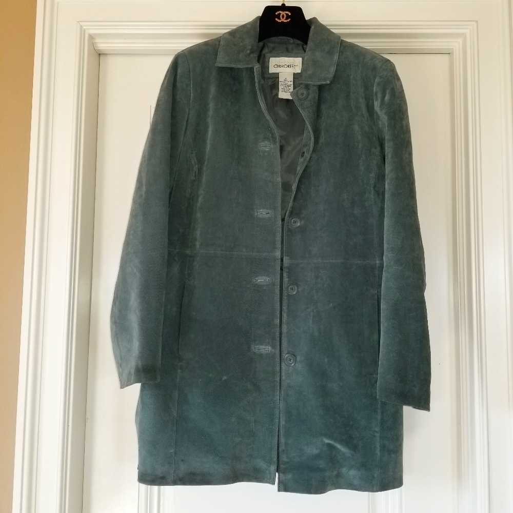 Vintage Teal Leather Jacket